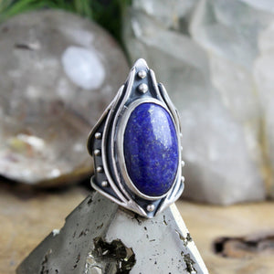 Warrior Ring //  Lapis Lazuli - Size 8.5 - Acid Queen Jewelry