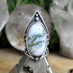 Warrior Ring // Moss Agate - Size 8.75 - Acid Queen Jewelry