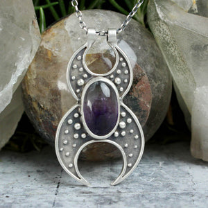 Voyager Double Moon Necklace // Amethyst