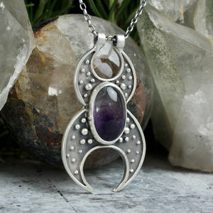 Voyager Double Moon Necklace // Amethyst