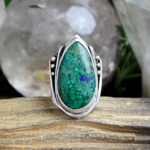 Warrior Ring // Chrysocolla - Size 7.25 - Acid Queen Jewelry