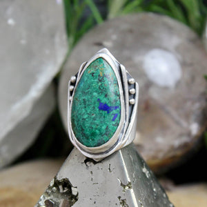 Warrior Ring // Chrysocolla - Size 7.25 - Acid Queen Jewelry