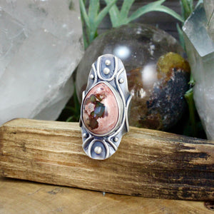 Warrior Shield Ring // Mexican Fire Opal - SIZE 8 - Acid Queen Jewelry