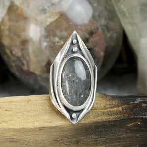 Warrior Ring // Black Sunstone - Size 5