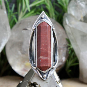 Amplifier Ring // Red Jasper - Size 8.25 - Acid Queen Jewelry