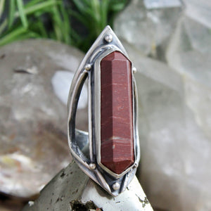 Amplifier Ring // Red Jasper - Size 8.25 - Acid Queen Jewelry