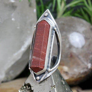 Amplifier Ring // Red Jasper - Size 8.25 - Acid Queen Jewelry