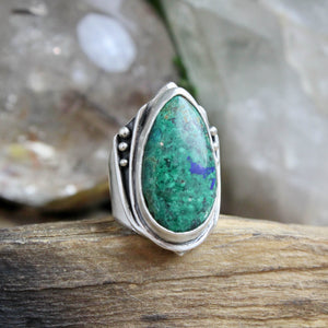 Warrior Ring // Chrysocolla - Size 7.25 - Acid Queen Jewelry