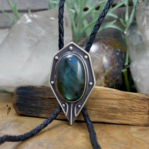 Voyager Bolo Tie // Labradorite - Acid Queen Jewelry