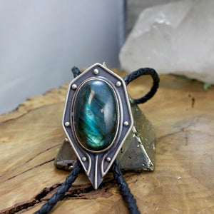 Voyager Bolo Tie // Labradorite - Acid Queen Jewelry