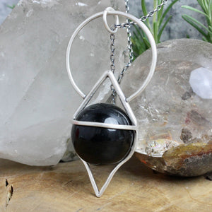 Crystal Ball Pendulum Necklace // Onyx - Acid Queen Jewelry