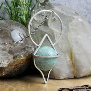 Crystal Ball Pendulum Necklace // Amazonite - Acid Queen Jewelry