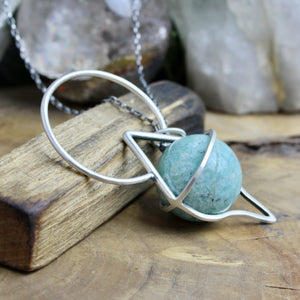 Crystal Ball Pendulum Necklace // Amazonite - Acid Queen Jewelry
