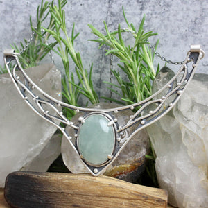 Voyager Laced Neck Cuff // Aquamarine - Acid Queen Jewelry