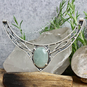 Voyager Laced Neck Cuff // Aquamarine - Acid Queen Jewelry