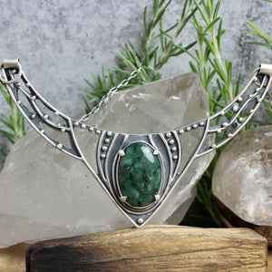 Voyager Laced Neck Cuff //  Emerald - Acid Queen Jewelry
