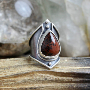 Warrior Ring // Mahogany Obsidian - Size 6.5 - Acid Queen Jewelry