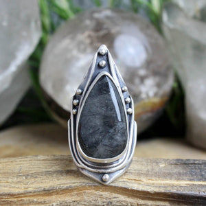 Warrior Ring // Tourmalated Quartz - Size 7.5 - Acid Queen Jewelry