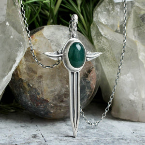 Huntress's Sword Necklace // Jade