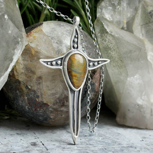 Huntress's Sword Necklace // Tiger's Eye