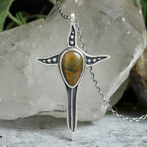 Huntress's Sword Necklace // Tiger's Eye