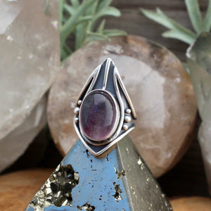 Warrior Ring // Rainbow Fluorite - SIZE 6 - Acid Queen Jewelry