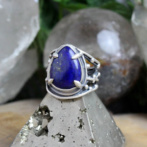 Warrior Laced Ring // Double Lapis Lazuli - Size 10 - Acid Queen Jewelry