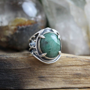 Warrior Laced Ring // Emerald - Size 9 - Acid Queen Jewelry