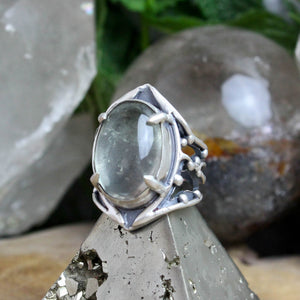 Warrior Laced Ring // Green Quartz - Size 8.25 - Acid Queen Jewelry