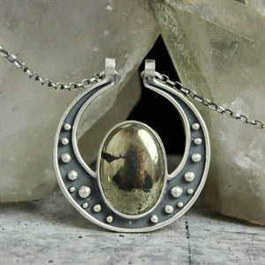 Moon Voyager Necklace //  Pyrite