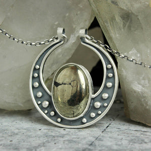 Moon Voyager Necklace //  Pyrite