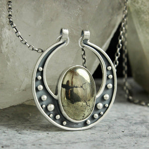 Moon Voyager Necklace //  Pyrite