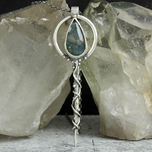Circe's Wand Necklace // Moss Agate