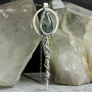 Circe's Wand Necklace // Moss Agate