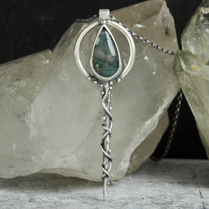 Circe's Wand Necklace // Moss Agate