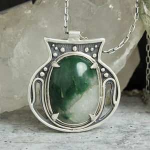 Circe's Cauldron Necklace // Moss Agate