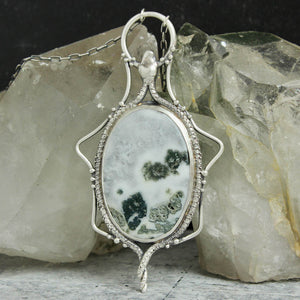 Serpents Voyager Necklace // Moss Agate