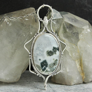 Serpents Voyager Necklace // Moss Agate
