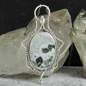 Serpents Voyager Necklace // Moss Agate