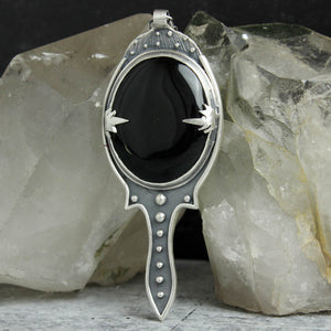 Circe's Scrying Mirror Necklace //  Black Jasper