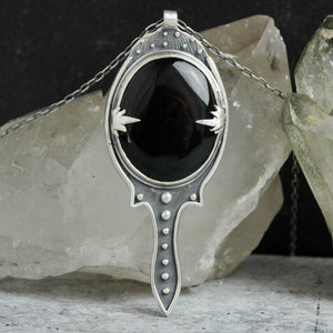 Circe's Scrying Mirror Necklace //  Black Jasper