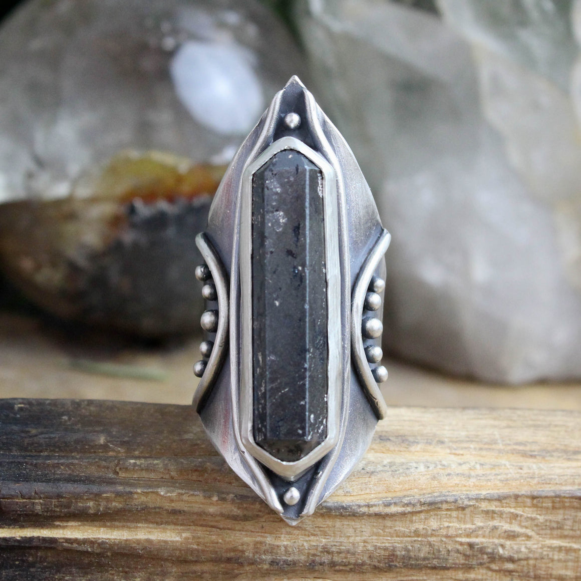 Amplifier Ring // Hematite - Size 10.5 - Acid Queen Jewelry