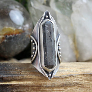 Amplifier Ring // Hematite - Size 10.5 - Acid Queen Jewelry