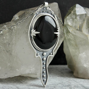 Circe's Scrying Mirror Necklace //  Black Jasper