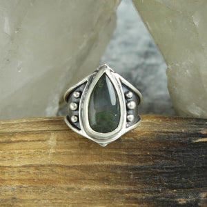 Warrior Ring //  Moss Agate- Size 8