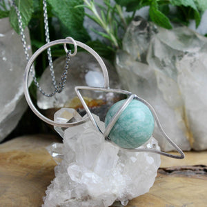 Crystal Ball Pendulum Necklace // Amazonite - Acid Queen Jewelry