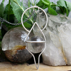 Crystal Ball Pendulum Necklace // Quartz - Acid Queen Jewelry