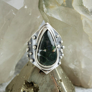 Warrior Ring //  Moss Agate- Size 9