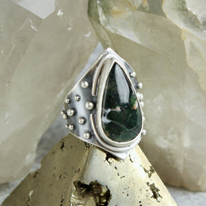 Warrior Ring //  Moss Agate- Size 9