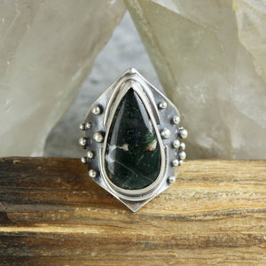 Warrior Ring //  Moss Agate- Size 9
